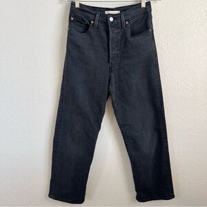 Levi’s Women’s Jean Ribcage High Rise Straight Ankle 27x27 Black Rinse Size 27